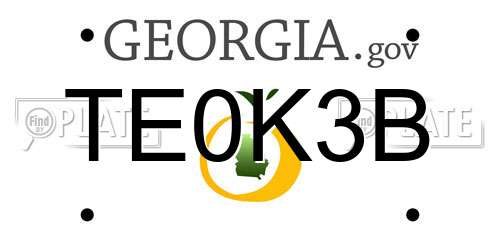 TE0K3B Georgia License Plate