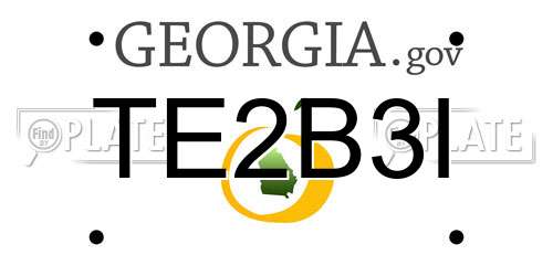 TE2B3I Georgia License Plate
