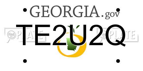TE2U2Q Georgia License Plate
