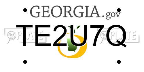 TE2U7Q Georgia License Plate