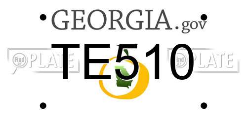 TE510 Georgia License Plate