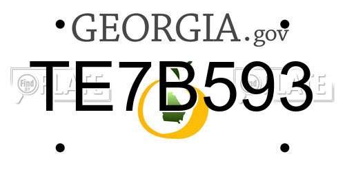 TE7B593 Georgia License Plate