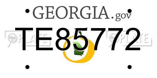 TE85772 Georgia License Plate