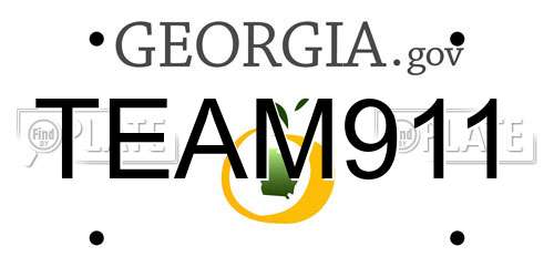TEAM911 Georgia License Plate