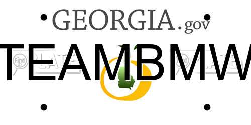 TEAMBMW Georgia License Plate