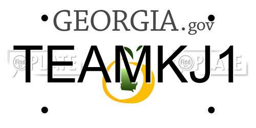 TEAMKJ1 Georgia License Plate