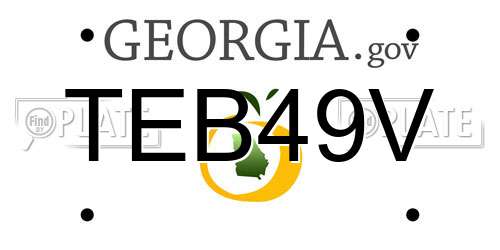 TEB49V Georgia License Plate