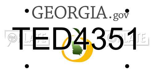 TED4351 Georgia License Plate