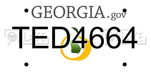 TED4664 Georgia License Plate