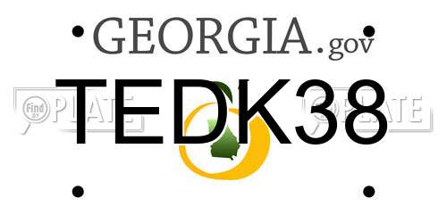 TEDK38 Georgia License Plate