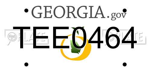 TEE0464 Georgia License Plate