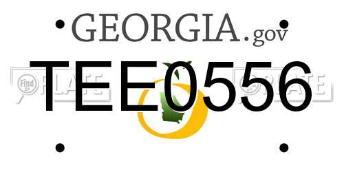 TEE0556 Georgia License Plate