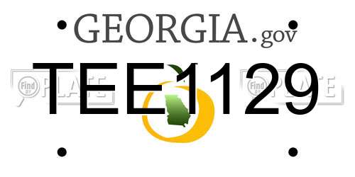 TEE1129 Georgia License Plate