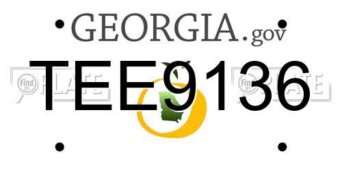 TEE9136 Georgia License Plate