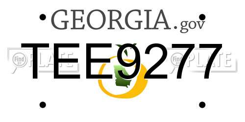 TEE9277 Georgia License Plate