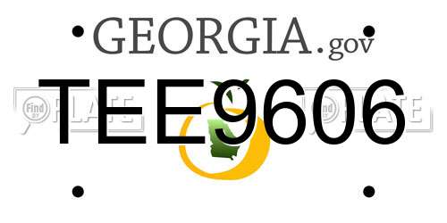 TEE9606 Georgia License Plate
