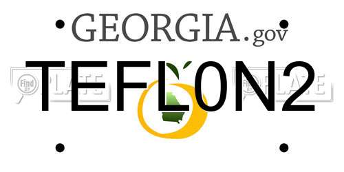 TEFL0N2 Georgia License Plate