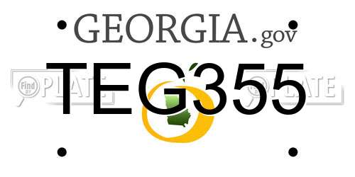 TEG355 Georgia License Plate