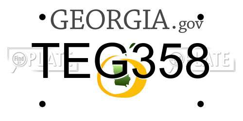 TEG358 Georgia License Plate