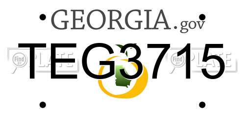 TEG3715 Georgia License Plate