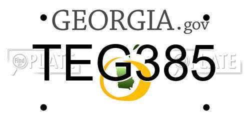 TEG385 Georgia License Plate