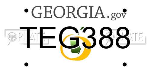 TEG388 Georgia License Plate