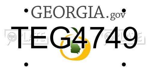 TEG4749 Georgia License Plate