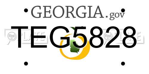 TEG5828 Georgia License Plate