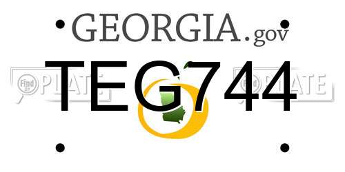 TEG744 Georgia License Plate