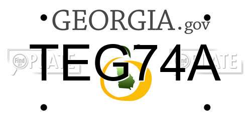 TEG74A Georgia License Plate