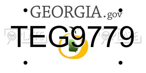 TEG9779 Georgia License Plate