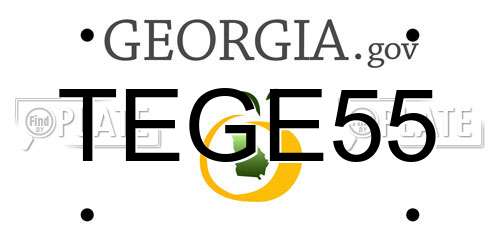 TEGE55 Georgia License Plate