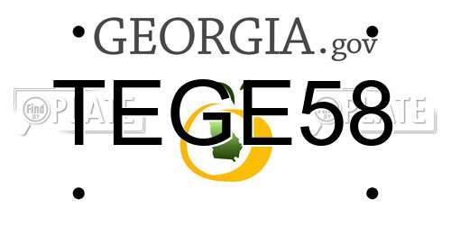 TEGE58 Georgia License Plate