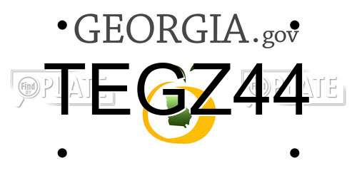 TEGZ44 Georgia License Plate
