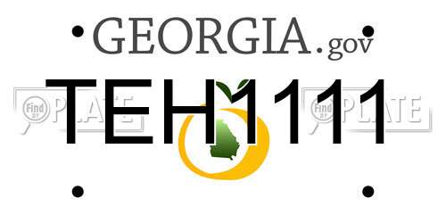 TEH1111 Georgia License Plate