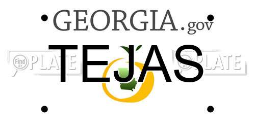 TEJAS Georgia License Plate