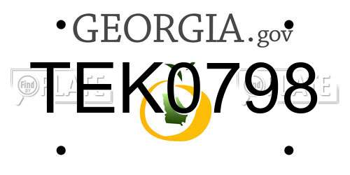 TEK0798 Georgia License Plate