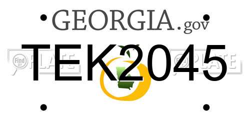 TEK2045 Georgia License Plate