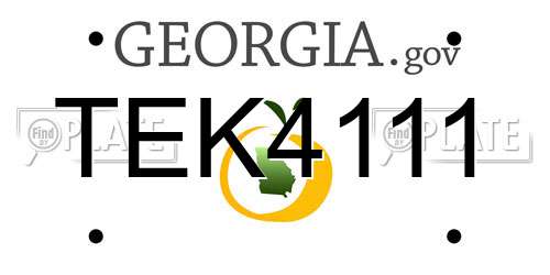 TEK4111 Georgia License Plate