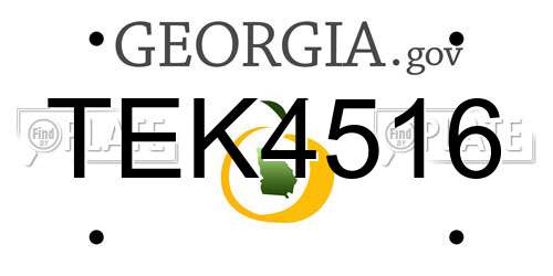 TEK4516 Georgia License Plate