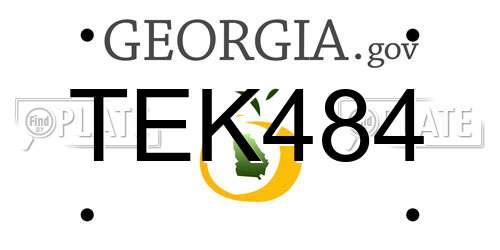 TEK484 Georgia License Plate