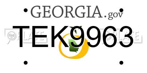 TEK9963 Georgia License Plate