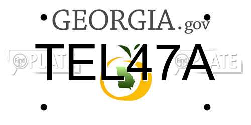 TEL47A Georgia License Plate