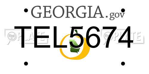 TEL5674 Georgia License Plate