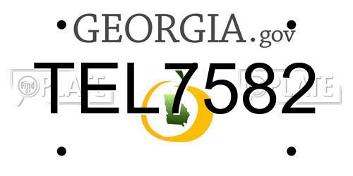 TEL7582 Georgia License Plate