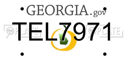 TEL7971 Georgia License Plate