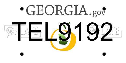 TEL9192 Georgia License Plate