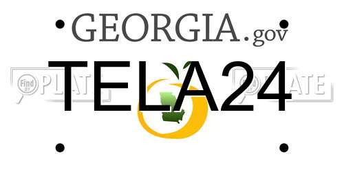 TELA24 Georgia License Plate