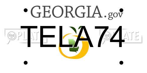 TELA74 Georgia License Plate