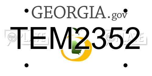 TEM2352 Georgia License Plate
